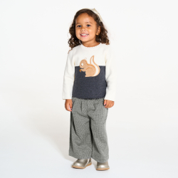 بنطلون واسع دافئ أنيق رمادي للطفلة الرضيعة